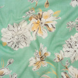Slubbed Gauzy Cotton Woven - Mint Green, Golden Yellow and Off White Floral - Mood Exclusive Color Me Chrysanthemum Print
