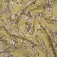 Slubbed Gauzy Cotton Woven - Pistachio Green, Cream and Dark Brown Floral - Mood Exclusive Cottage Crawl Print