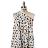 Slubbed Gauzy Cotton Woven - Brown and White Retro Daisies - Mood Exclusive Dancing Daisies Print