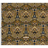 Slubbed Gauzy Cotton Woven - Blue, Kiwi Green and Goldenrod Paisley - Mood Exclusive Woodland Whispers Print