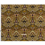Slubbed Gauzy Cotton Woven - Dark Purple, Kiwi Green and Goldenrod Paisley - Mood Exclusive Woodland Whispers Print