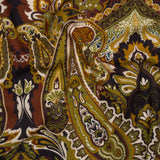 Slubbed Gauzy Cotton Woven - Dark Purple, Kiwi Green and Goldenrod Paisley - Mood Exclusive Woodland Whispers Print