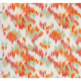 Slubbed Gauzy Cotton Woven - Sea Green, Pink and Orange Abstract Ikat - Mood Exclusive Spin Art Splash Print