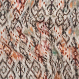 Slubbed Gauzy Cotton Woven - Red, Orange and Dark Green Geometric Ikat - Mood Exclusive Secret Symbols Print