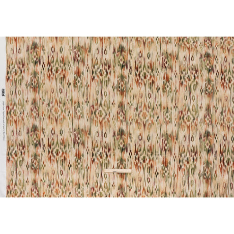 Slubbed Gauzy Cotton Woven - Beige, Burgundy and Green Abstract Painterly Ikat - Mood Exclusive Striate Shot Print