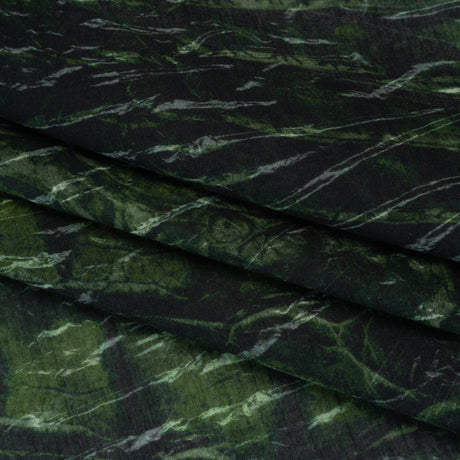 Crinkled Cotton Gauzy Woven - Dark Green and Black Abstract - Mood Exclusive Babbling Brook Print