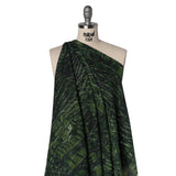 Crinkled Cotton Gauzy Woven - Dark Green and Black Abstract - Mood Exclusive Babbling Brook Print