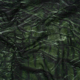 Crinkled Cotton Gauzy Woven - Dark Green and Black Abstract - Mood Exclusive Babbling Brook Print