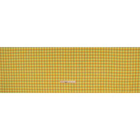 Lightweight Linen Woven - Bright Yellow, Orange and Lime Green Plaid