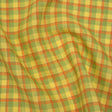Lightweight Linen Woven - Bright Yellow, Orange and Lime Green Plaid