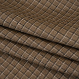 Medium Weight Linen Woven - Textured Brown, Black and Gray Shadow Windowpane Checks