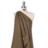 Medium Weight Linen Woven - Textured Brown, Black and Gray Shadow Windowpane Checks