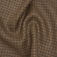 Medium Weight Linen Woven - Textured Brown, Black and Gray Shadow Windowpane Checks