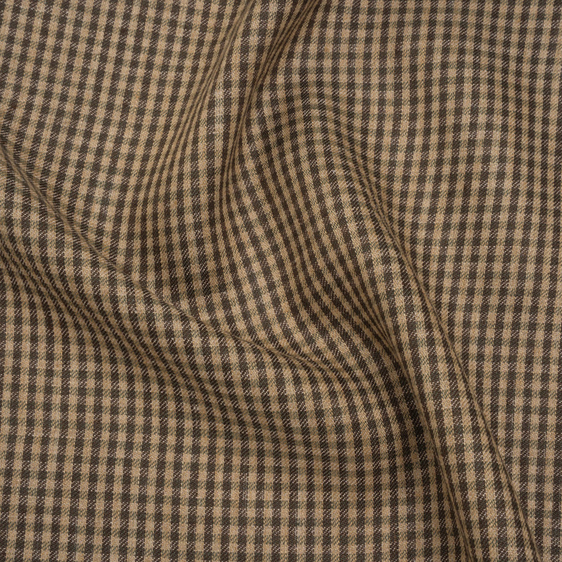 Linen Twill - Taupe and Beige Checks
