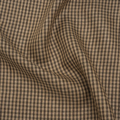 Linen Twill - Taupe and Beige Checks