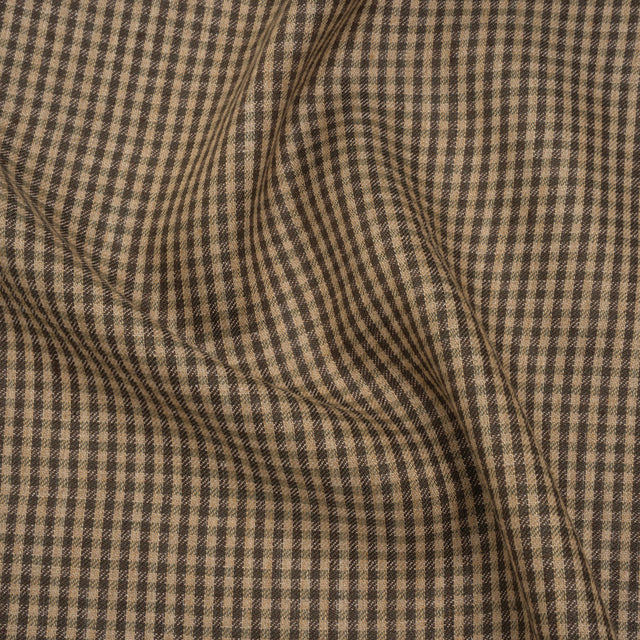 Linen Twill - Taupe and Beige Checks