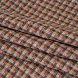 Linen Twill - Brown, Coral and Strawberry Red Plaid