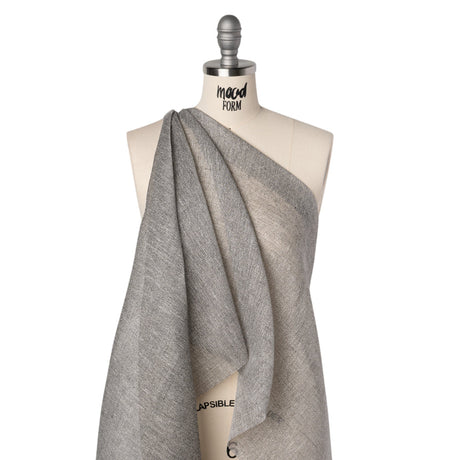 Two-Tone Metallic Linen Scrim - Black, White and Silver