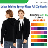 BELLA + CANVAS® Sponge Fleece Full Zip Hoodie
