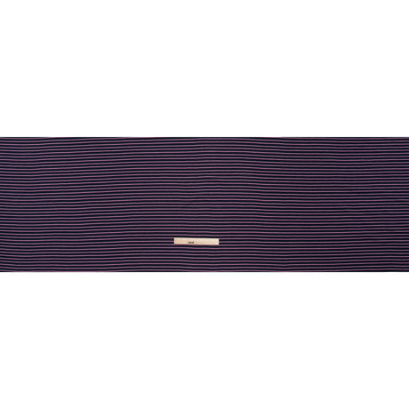 Cotton and Polyester 1x1 Rib Knit - Fuchsia, White and Navy Shadow Stripes - Deadstock