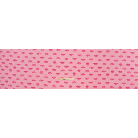Stretch Polyester ITY Jersey Print by Vera Wang - Pink Lips - Deadstock