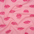 Stretch Polyester ITY Jersey Print by Vera Wang - Pink Lips - Deadstock