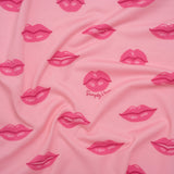Stretch Polyester ITY Jersey Print by Vera Wang - Pink Lips - Deadstock