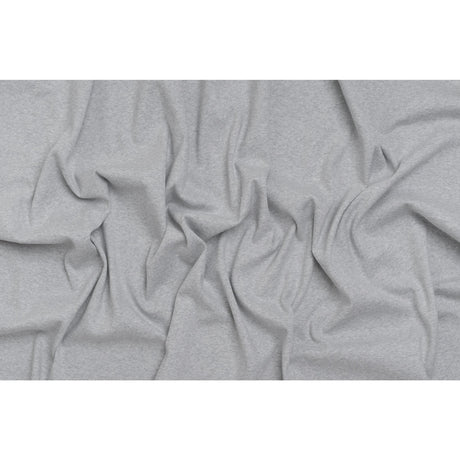 Stretch Cotton 2x2 Rib Knit - Light Heathered Gray - Deadstock