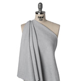 Stretch Cotton 2x2 Rib Knit - Light Heathered Gray - Deadstock
