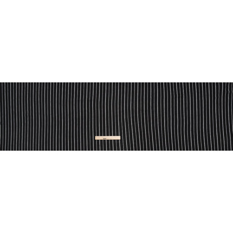 Cotton and Viscose Jersey Print - Black and White Striped - Deadstock