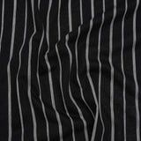 Cotton and Viscose Jersey Print - Black and White Striped - Deadstock