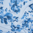 Stretch Rayon Jersey Print - Blue Tonal Watercolor Floral - Deadstock