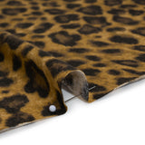 Cotton and Polyester Jersey Print - Dark Tan, Brown and Black Leopard Spots - Deadstock