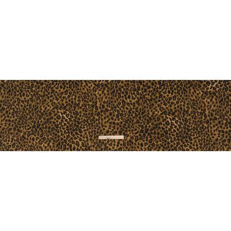 Cotton and Polyester Jersey Print - Dark Tan, Brown and Black Leopard Spots - Deadstock