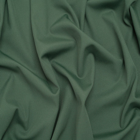 Stretch Recycled Polyester 1x1 Rib Knit - Mineral Green - Deadstock