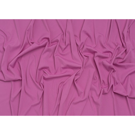 Stretch Recycled Polyester 1x1 Rib Knit - Fuchsia - Deadstock