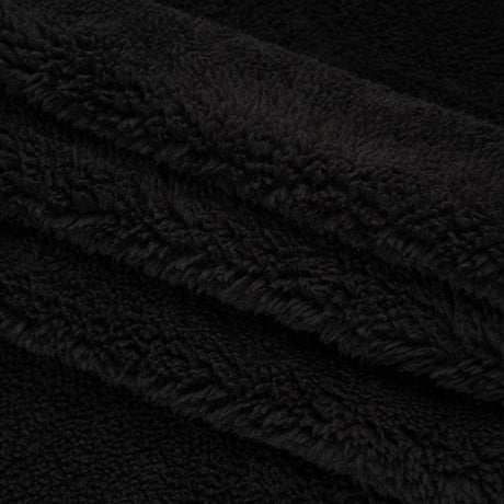 Short Pile Teddy Bear Faux Fur - Black - Deadstock