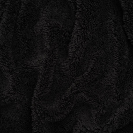 Short Pile Teddy Bear Faux Fur - Black - Deadstock