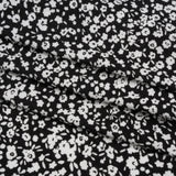 Stretch Rayon Jersey - Black and White Little Flowers - Deadstock