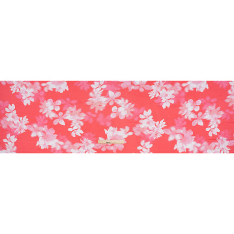 Stretch Rayon Jersey - Coral, Pink and White Soft Florals - Deadstock