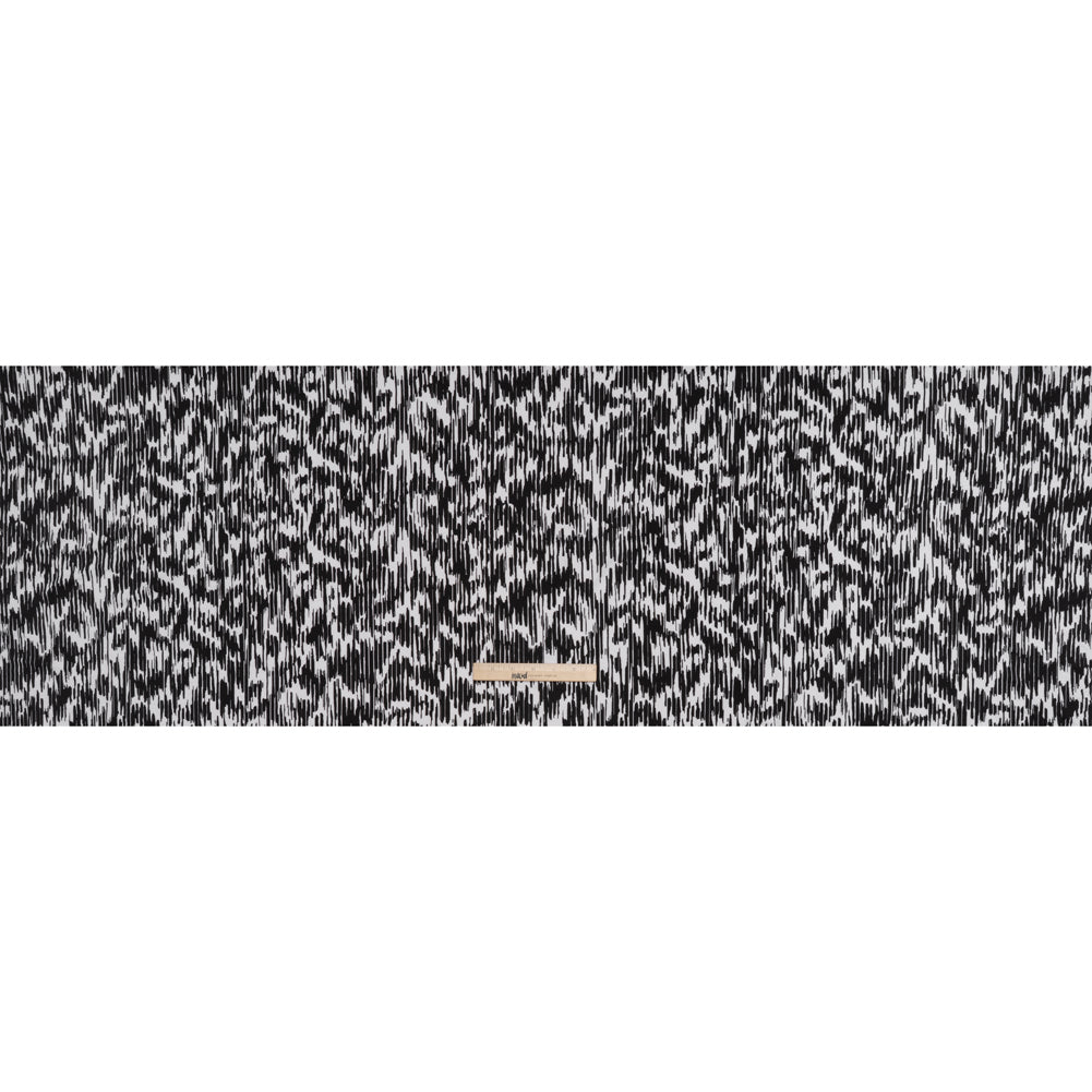 Stretch Polyester ITY Jersey - Black and White Abstract - Deadstock