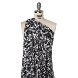 Stretch Polyester ITY Jersey - Black and White Abstract - Deadstock