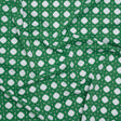Stretch Polyester ITY Jersey - Kelly Green and White Wicker Basket Lattice - Deadstock