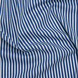 Cotton and Viscose Jersey - Cobalt Blue and White Candy Stripes - Deadstock