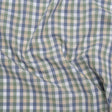 Cotton Shirting - Balsam Green, Muted Blue and Beige Plaid - Deadstock