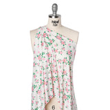 Stretch Polyester ITY Jersey - Ivory and Pink Florals - Deadstock