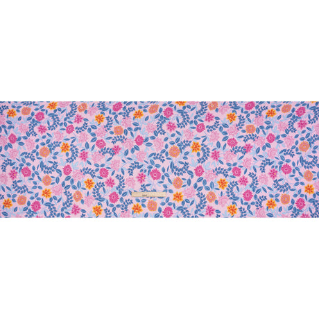 Stretch Rayon Jersey - Pink, Blue and Golden Yellow Paisley Floral - Deadstock