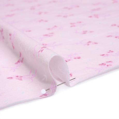 Cotton Jersey - Light Pink Flower Buds - Deadstock