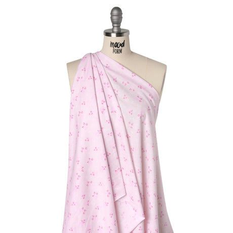 Cotton Jersey - Light Pink Flower Buds - Deadstock