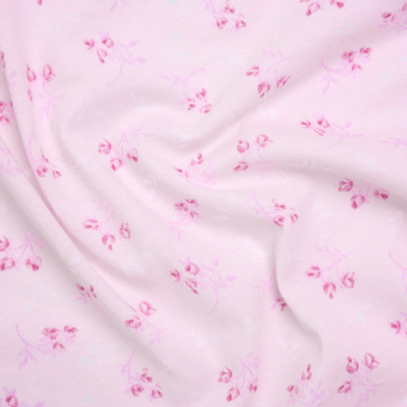 Cotton Jersey - Light Pink Flower Buds - Deadstock